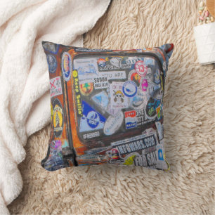 Stickers Throw Pillow