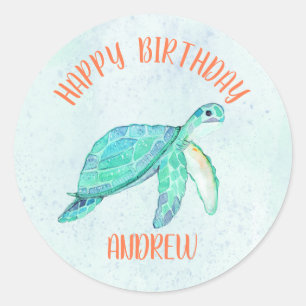 Stickers Tortue de mer Thème de fête d'anniversa