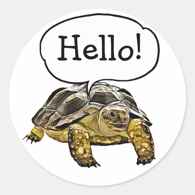 Stickers Tortue mignonne Hello (Devant)