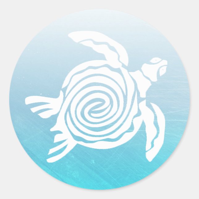 Stickers Tortue Tropicale Aqua Blue Sea (Devant)