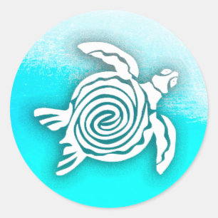 Stickers Tortue Tropicale Aqua Blue Sea