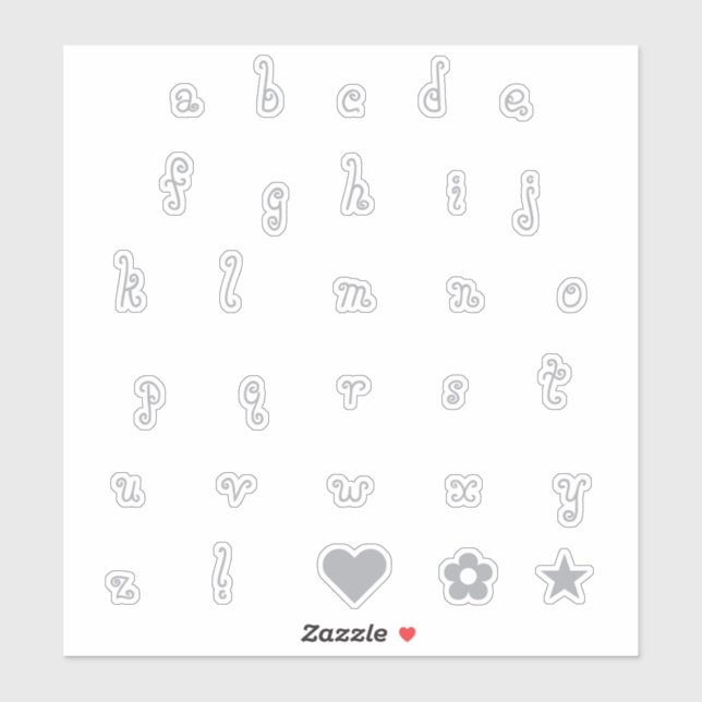 Stickers Tourbillonnant argent amusant Police Alph (Feuille)