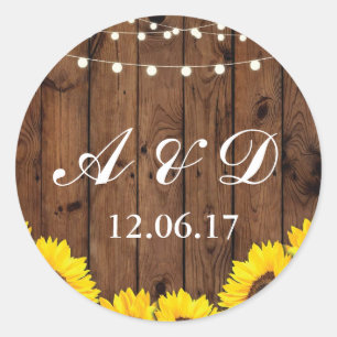 Stickers Tournesol en bois rustique Fleurs lumineu
