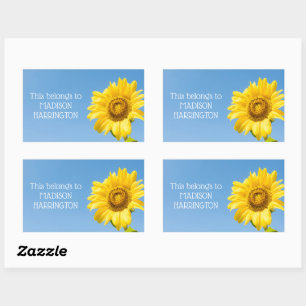 stickers Tournesol texte personnalisé