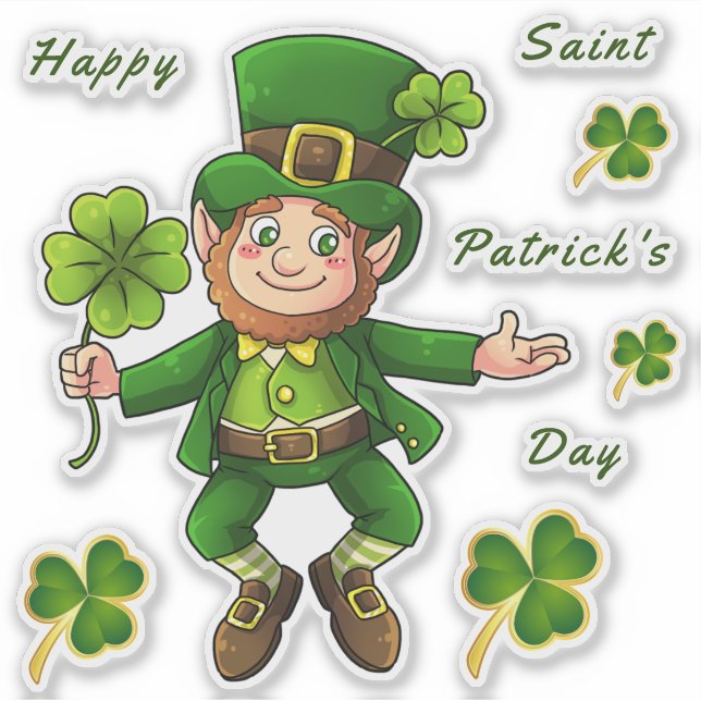 Stickers Transparent de la Saint Patrick Leprechau (Devant)