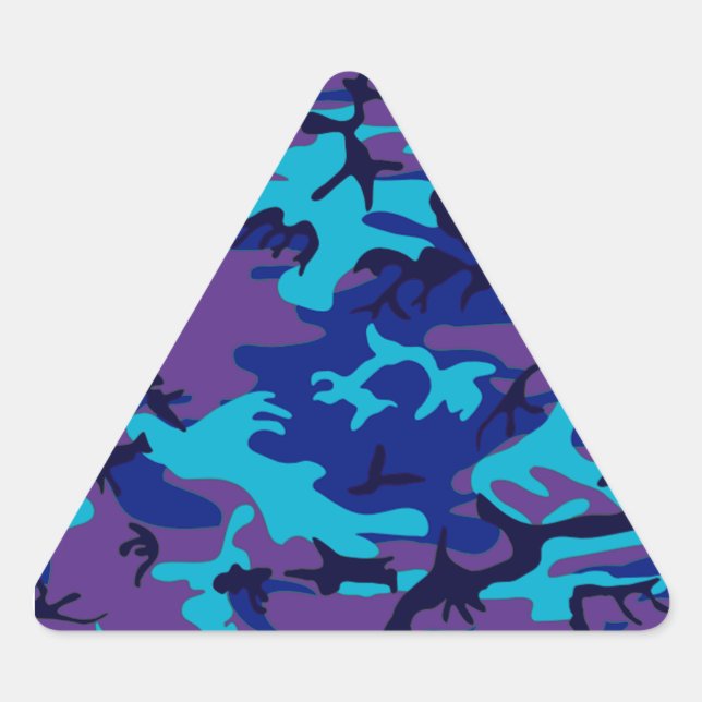 Stickers Triangle bleu foncé et violet Camouflage (Devant)