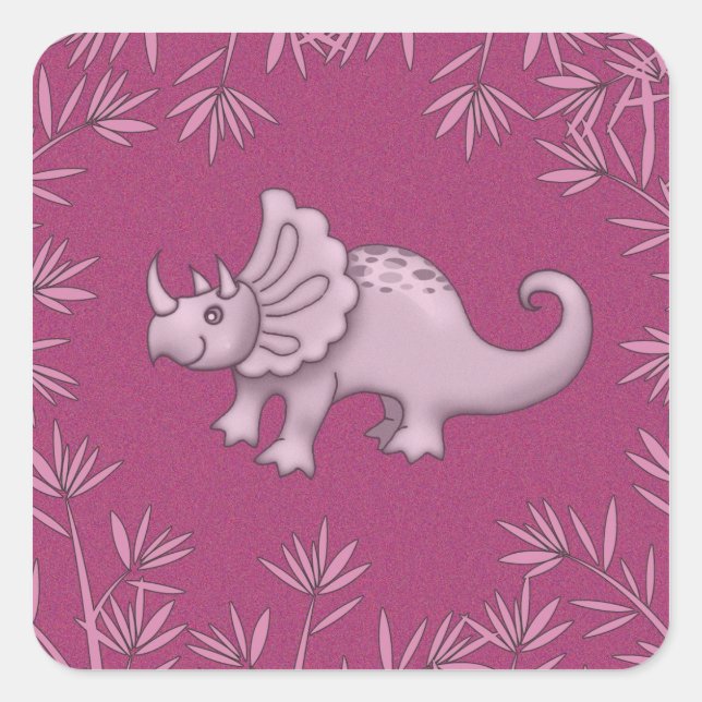Stickers Tricératops rose (Devant)