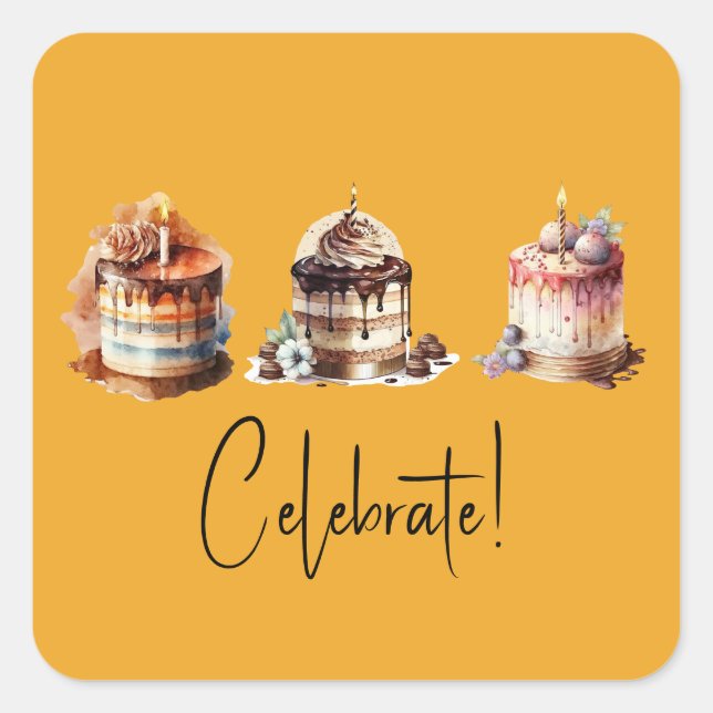 Stickers Trio Cake Celebration (Devant)