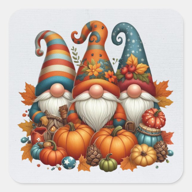 Stickers Trio Gnomes de Thanksgiving (Devant)