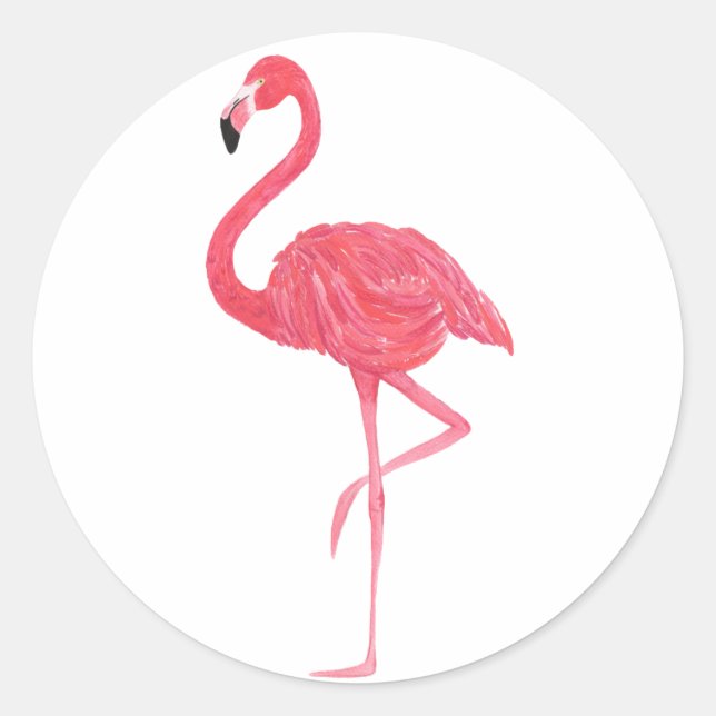 Stickers Tropical Flamant rose rose (Devant)