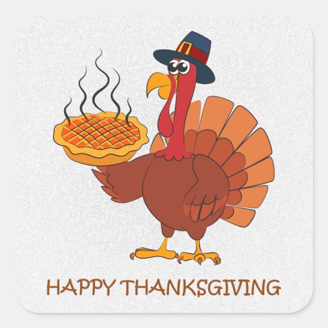 Stickers Turquie et tarte de Thanksgiving (Devant)