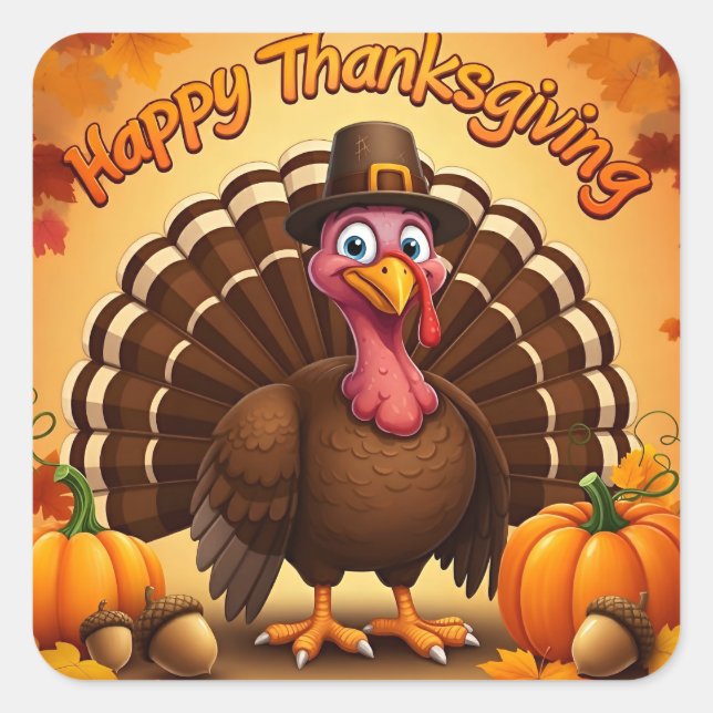 Stickers Turquie Pèlerin de Thanksgiving (Devant)