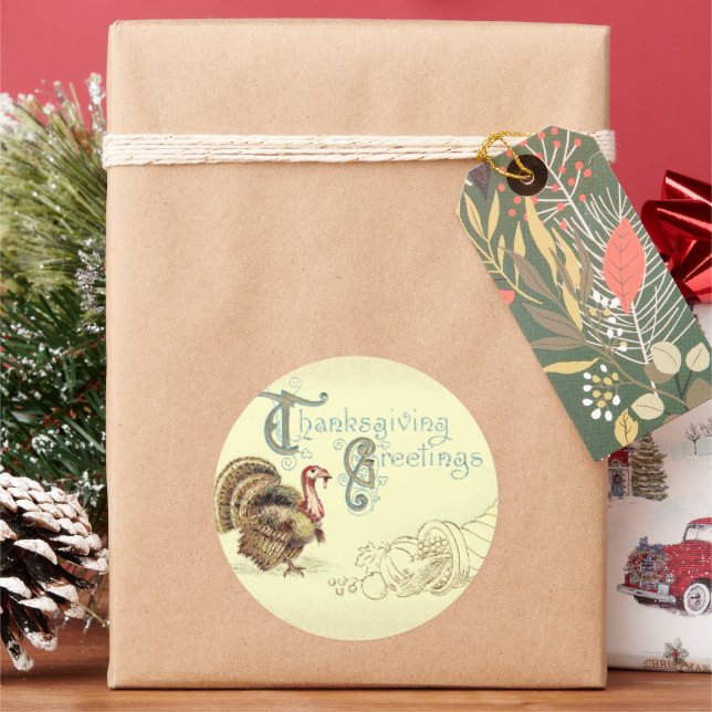 Stickers Turquie Thanksgiving carte postale vintag (vacances)