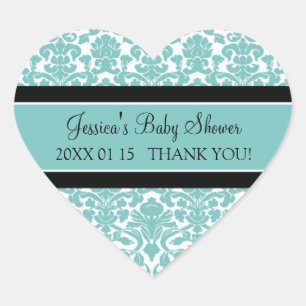 Stickers turquoise Baby shower Damas Favoriser