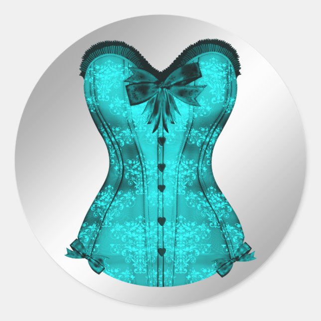 Stickers Turquoise Blue Corset élégant (Devant)