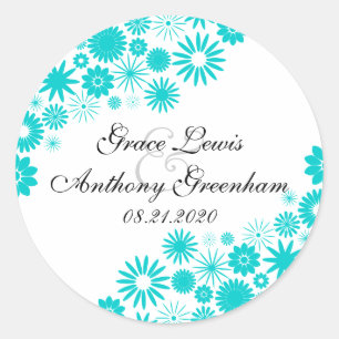 Stickers Turquoise Jolies Florales