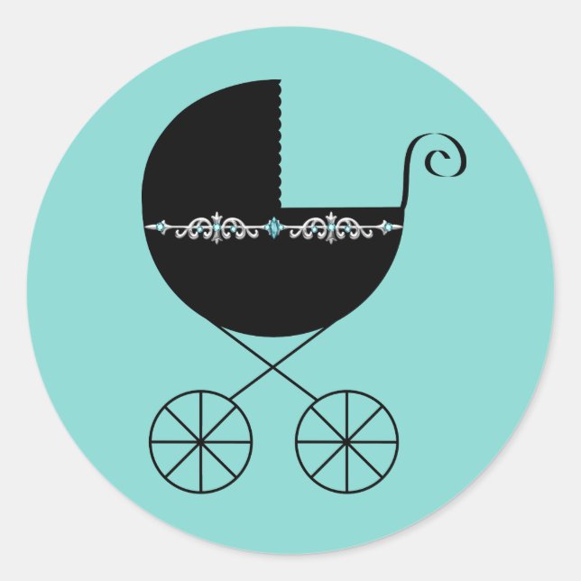 Stickers Turquoises Coeur et Bow élégants (Devant)