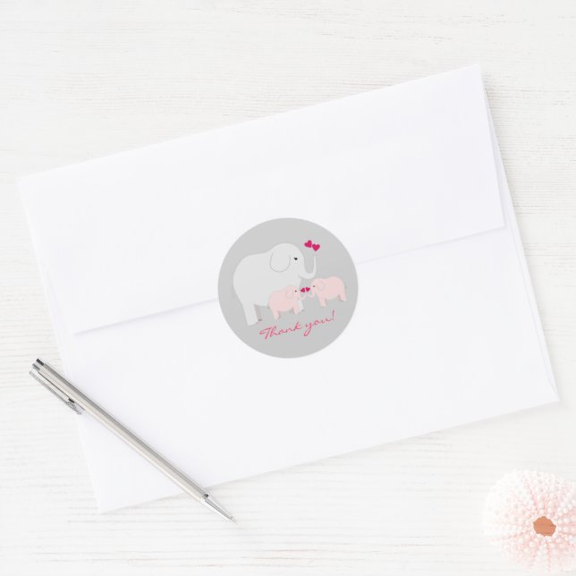 Stickers Twins Girl Merci (Enveloppe)