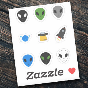 Stickers UFO & Alien Set