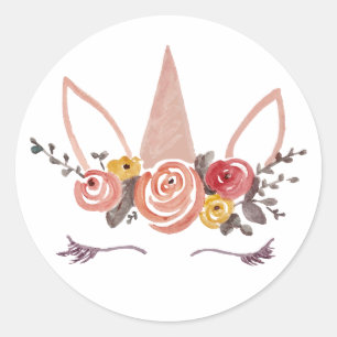 Stickers Unicorn Flower Crown joyeuse fête d'anni