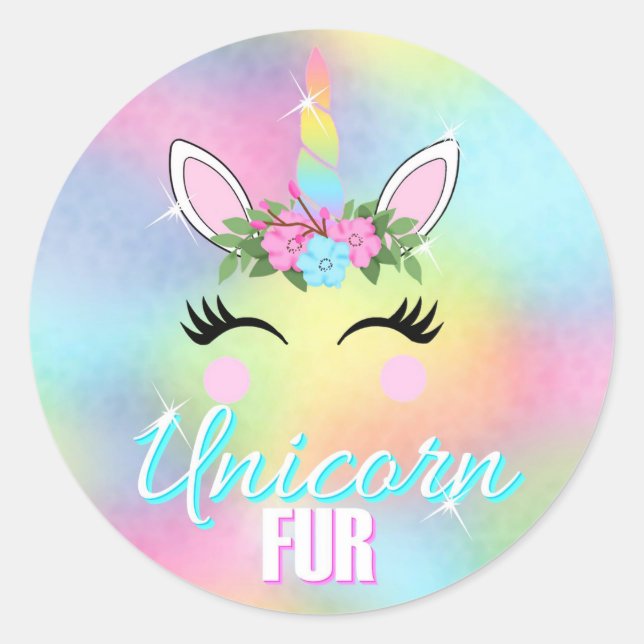 Stickers Unicorn, Fourrure Unicorn, faveurs du par (Devant)