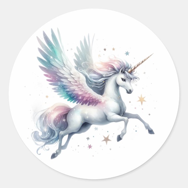 Stickers Unicorne aquarelle (Devant)