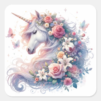 Stickers Unicorne aquarelle