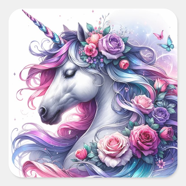 Stickers Unicorne aquarelle (Devant)