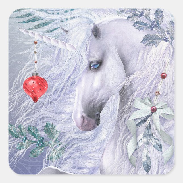 Stickers Unicorne de Noël (Devant)