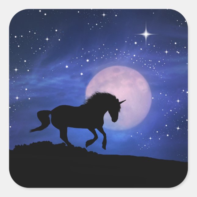 Stickers Unicorne et étoiles (Devant)