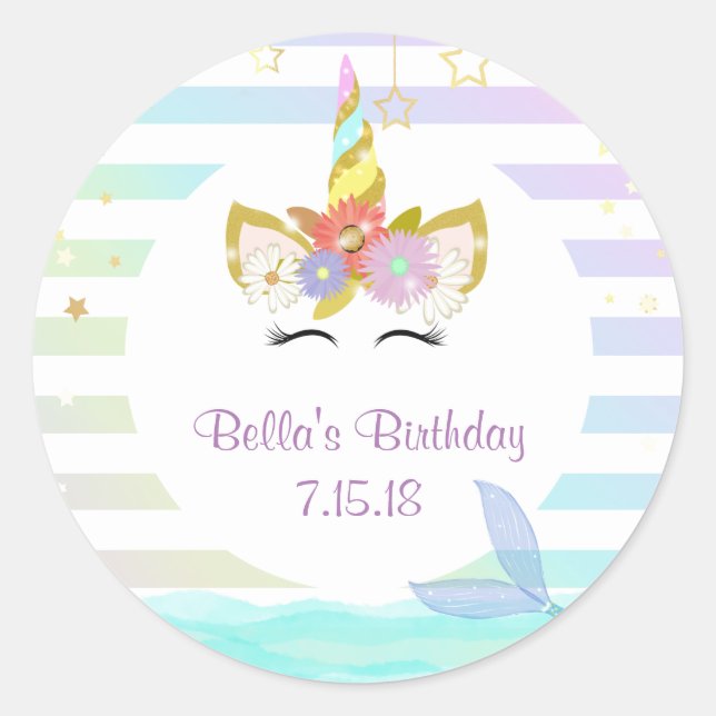 Stickers Unicorne Mermaid (Devant)