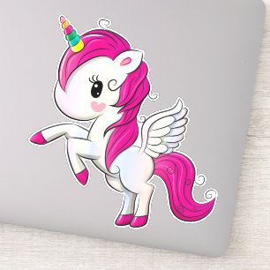 Stickers Unicorne mignonne pour mur, téléphone, or