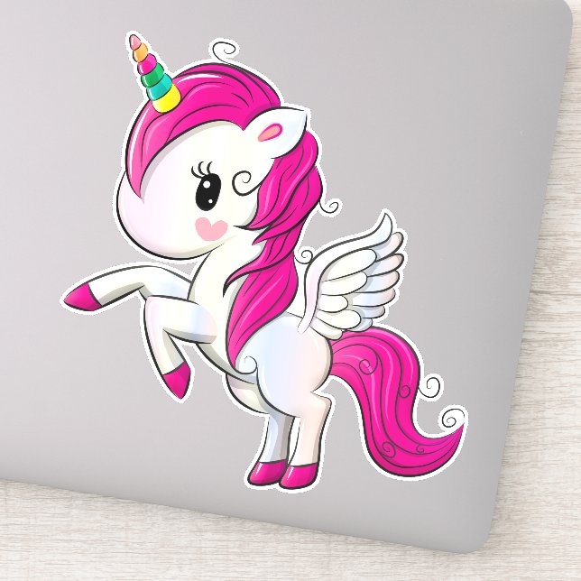 Stickers Unicorne mignonne pour mur, téléphone, or (Détail)