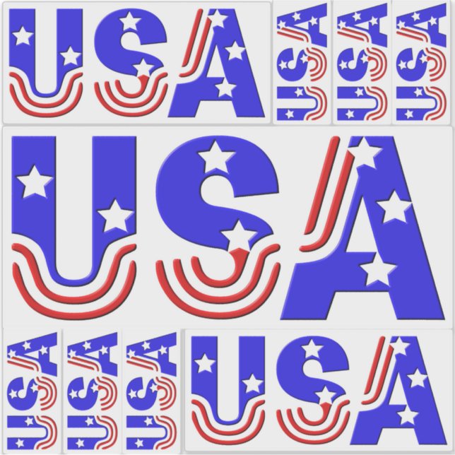Stickers - USA in Stars and Stripes (Front)