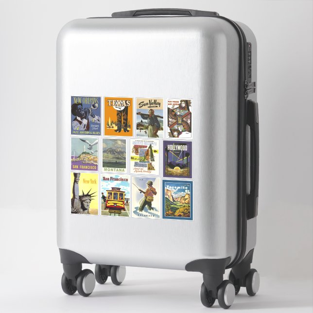 stickers USA Travel Poster (Sur valise)