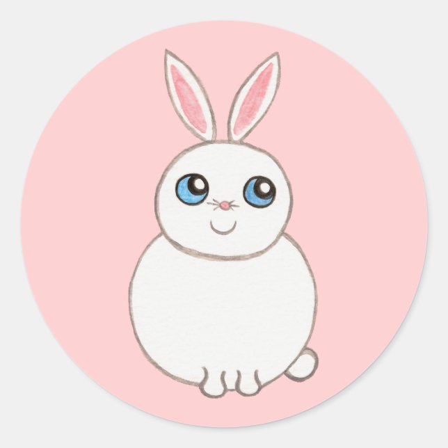 Stickers Vacances Bunny Pâques Rose (Devant)