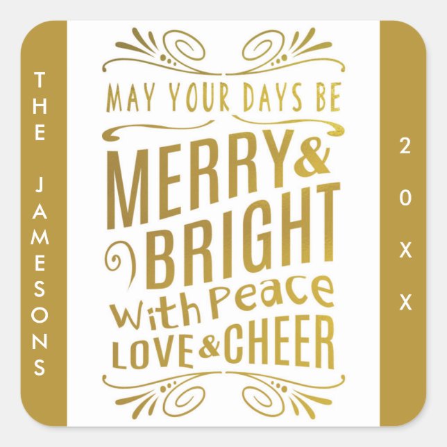 Stickers Vacances Gold Foil Look Typographie (Devant)