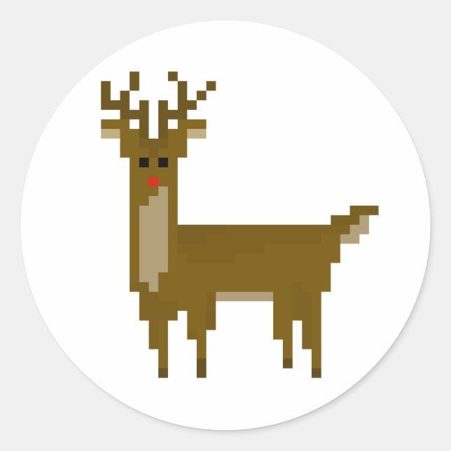 Stickers vacances Pixel Rudolph Reindeer geek (Devant)
