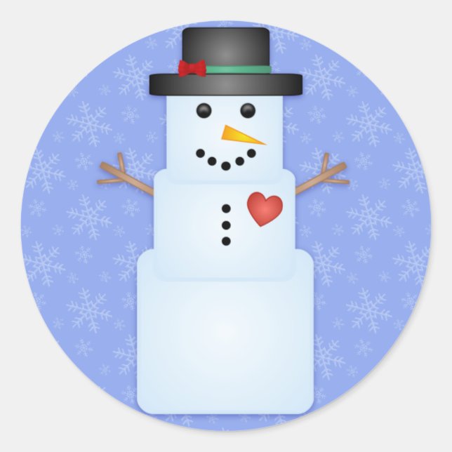 Stickers Vacances Snowman Cube de glace (Devant)