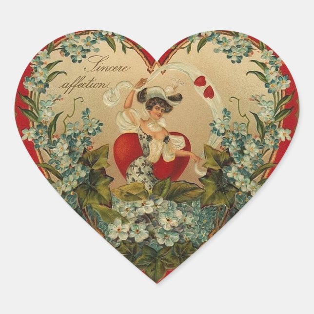 Stickers Valentine vintage Fleur (Devant)