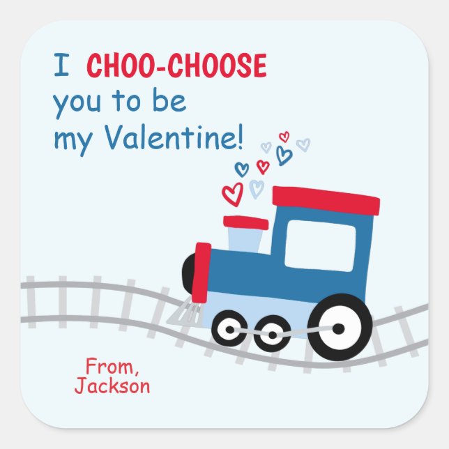 Stickers Valentines Classe Train (Devant)