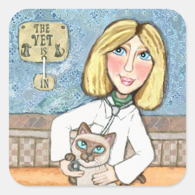 Stickers Vétérinaires Happy Amoureux des chats Sia (Devant)