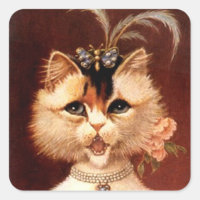STICKERS Victorian chantant Parleur Chat Bijou Car