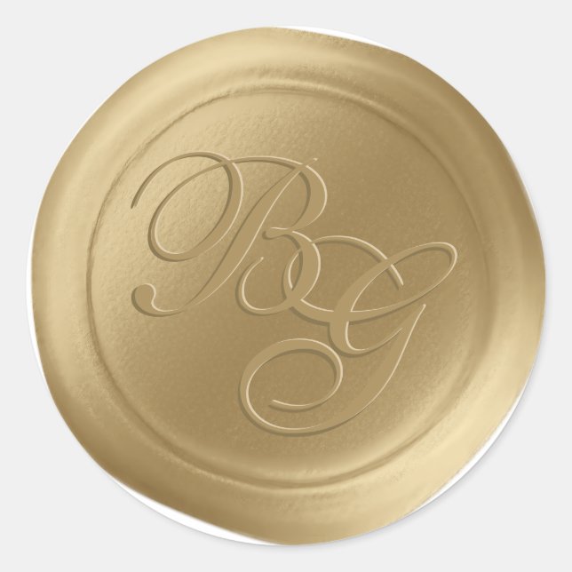 Stickers Vieux or Script Double Monogramme Cire Sc (Devant)