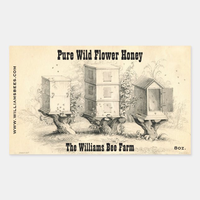 Stickers vintage Bee Hives Honey Jar (Devant)