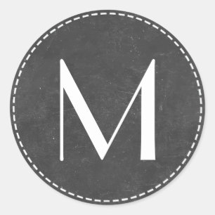 Stickers vintage Monogramme Chalboard de mariage F