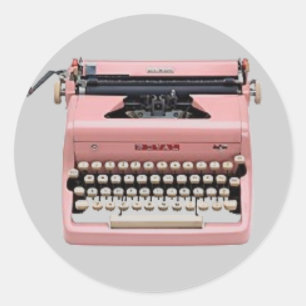 Stickers - Vintage Pink Typewriter