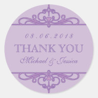 Stickers Vintage Purple Swirl Ornament Party Favor