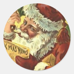 Stickers Vintage Vieux Monde de Noël Père Noël