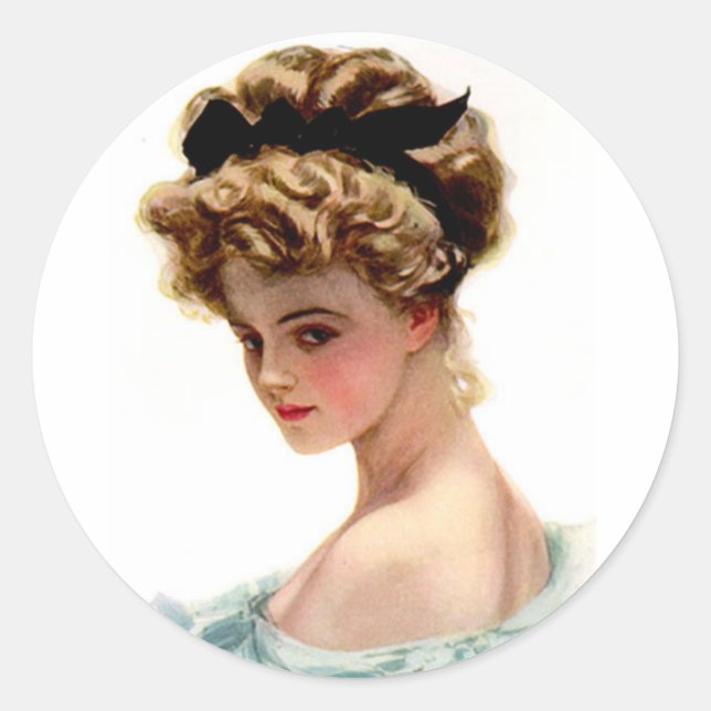 Stickers vintages Victoriens Lady (Devant)